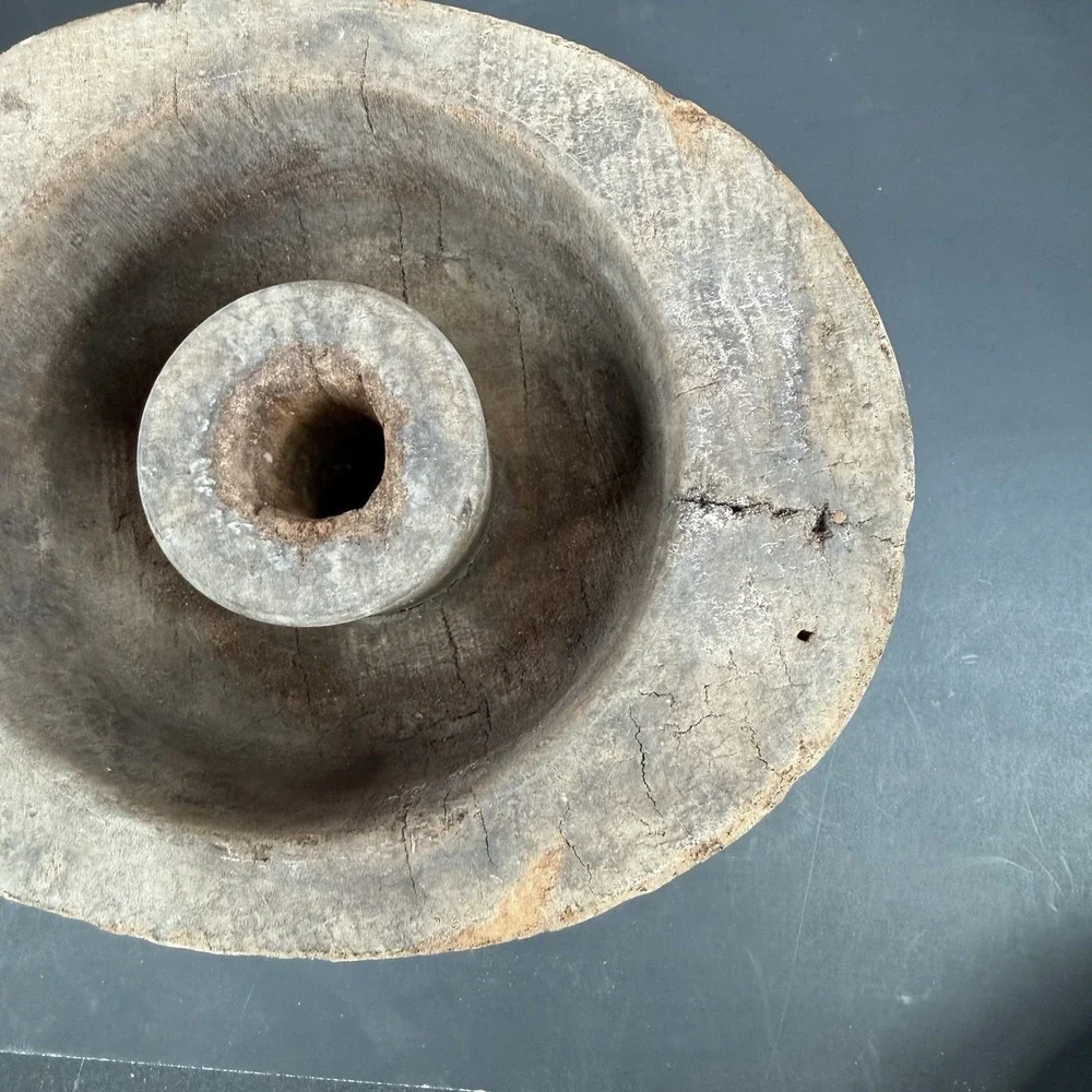 Antique Primitive Millinery Wood Hat Block Mold Form Hatter Tool‎ 4 1/4 7 1/8